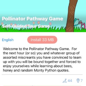Screenshot of Pollinator Pathway App Game